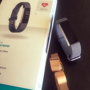 Fitbit Alta HR Blue gray & rose gold band / small